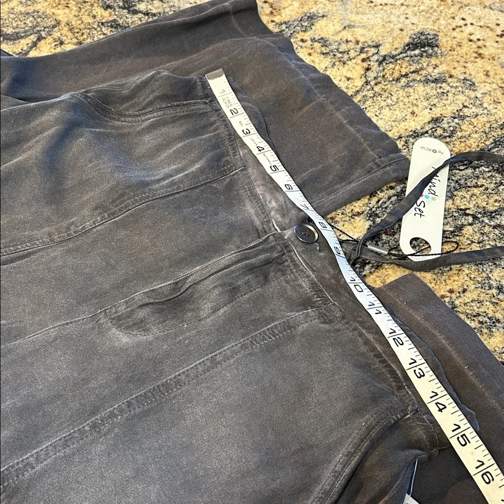 XCVI wide leg distressed drawstring wide leg pants medium gray - Picture 5 of 11